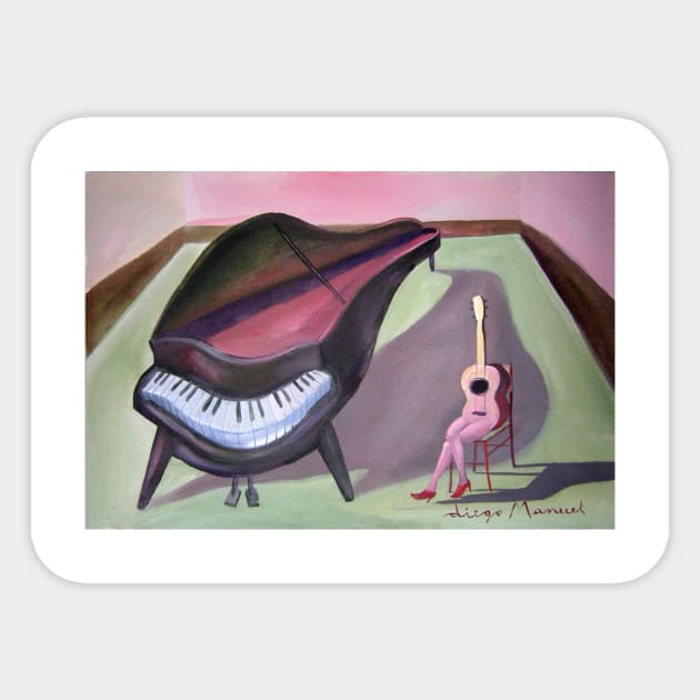 Piano and guitar Sticker by diegomanuel